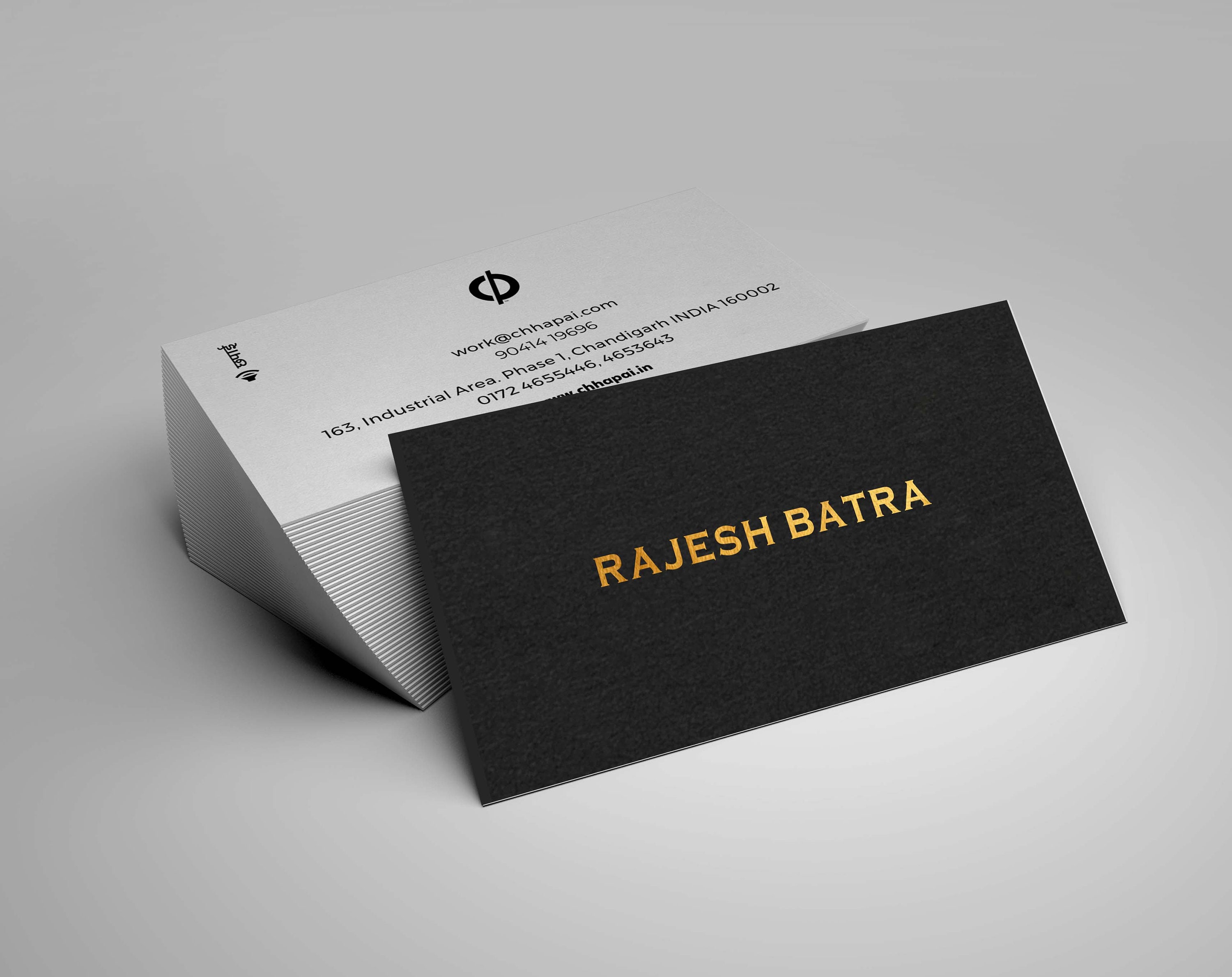 Black Suede Business Cards Letter Pressed with an Array of Options