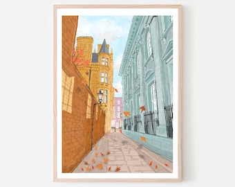 Cambridge England UK Art Print “Senate House Passage”, Cambridge Print, Cambridge Wall Art, Cambridge Map, Cambridge University