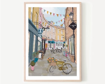 Cambridge England UK Art Print “Rose Crescent”, Cambridge Print, Cambridge Wall Art, Cambridge Map, Cambridge University