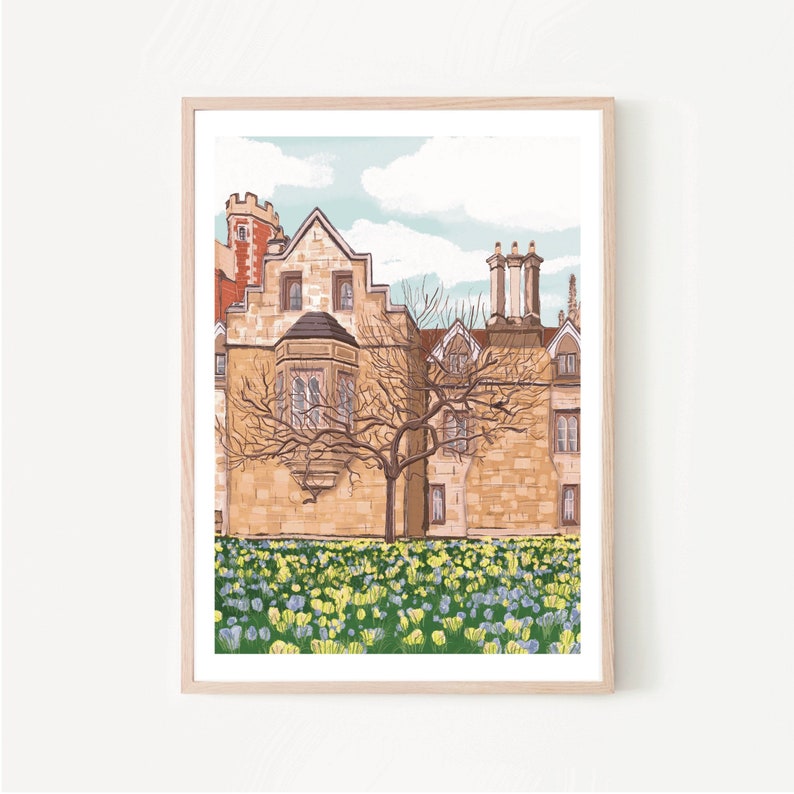 Cambridge England UK Art Print \u201cTrinity College\u201d Cambridge University Cambridge Map Cambridge Wall Art Cambridge Print