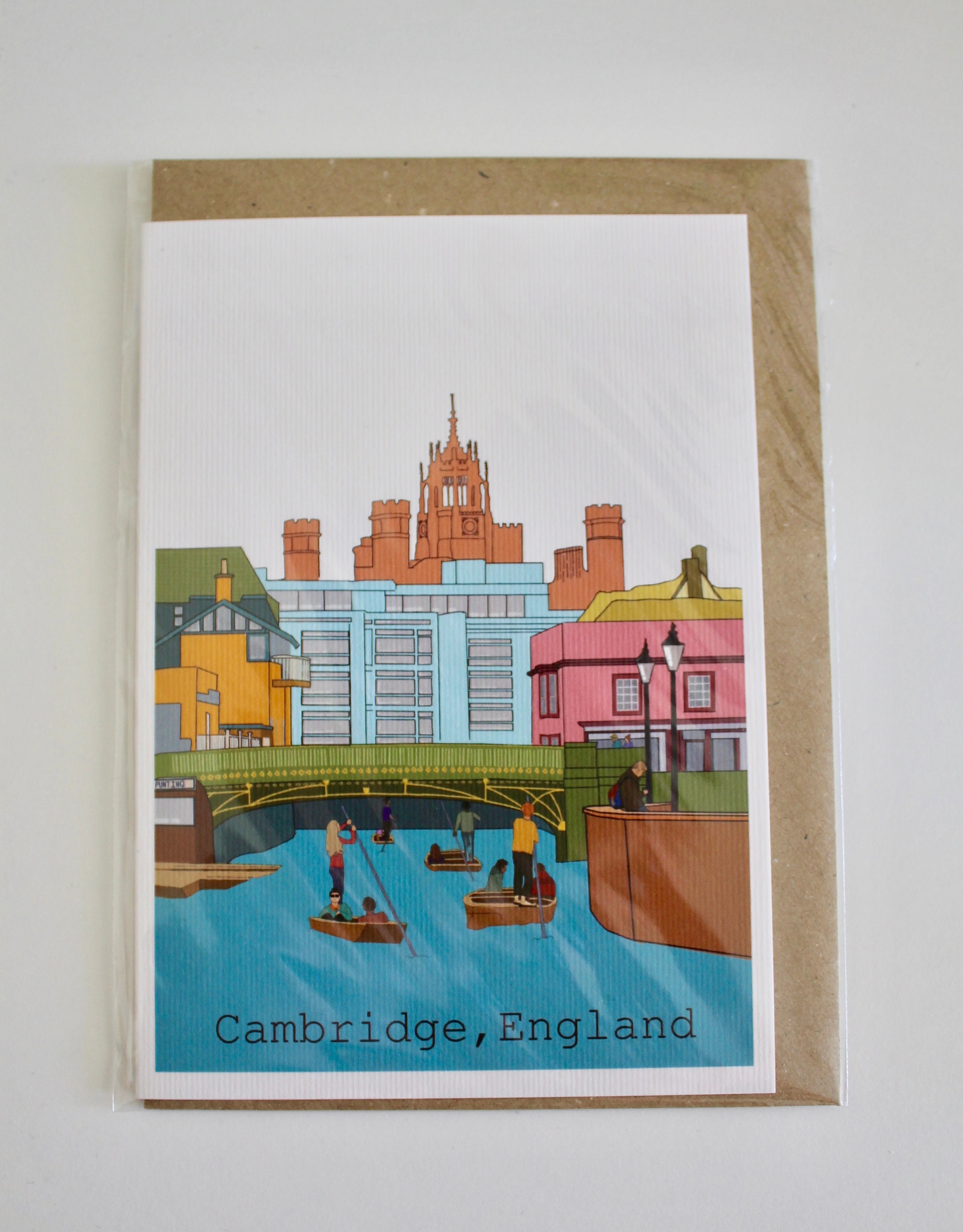 Set of 3 Cambridge & London Inspired Greeting Cards With Kraft Etsy