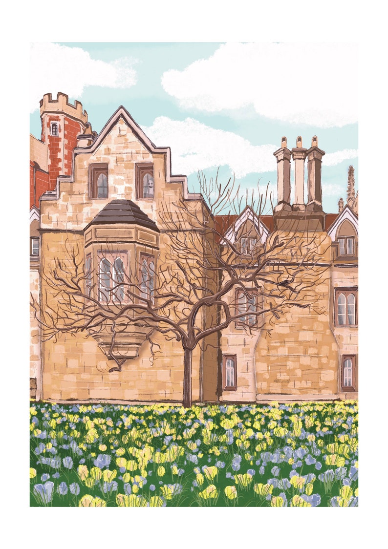 Cambridge England UK Art Print \u201cTrinity College\u201d Cambridge University Cambridge Map Cambridge Wall Art Cambridge Print