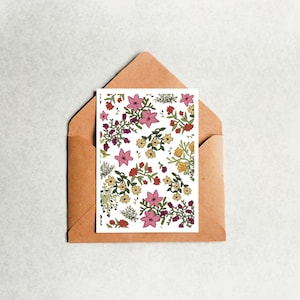 A6 Greeting Card “London Florals” London UK, London Greeting Card, London Travel, London Print, London Map
