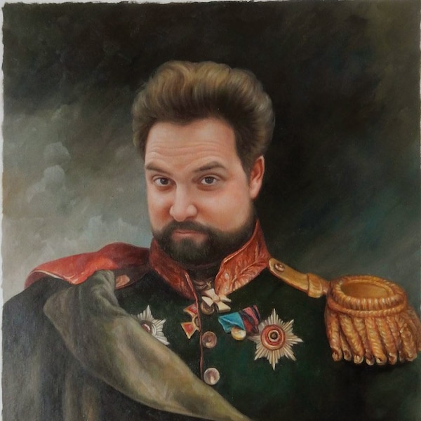 Handgemaltes Ölgemälde vom Foto, Handgemaltes Ölgemälde vom Foto, Royal Portrait, Gesicht auf berühmtem Ölgemälde