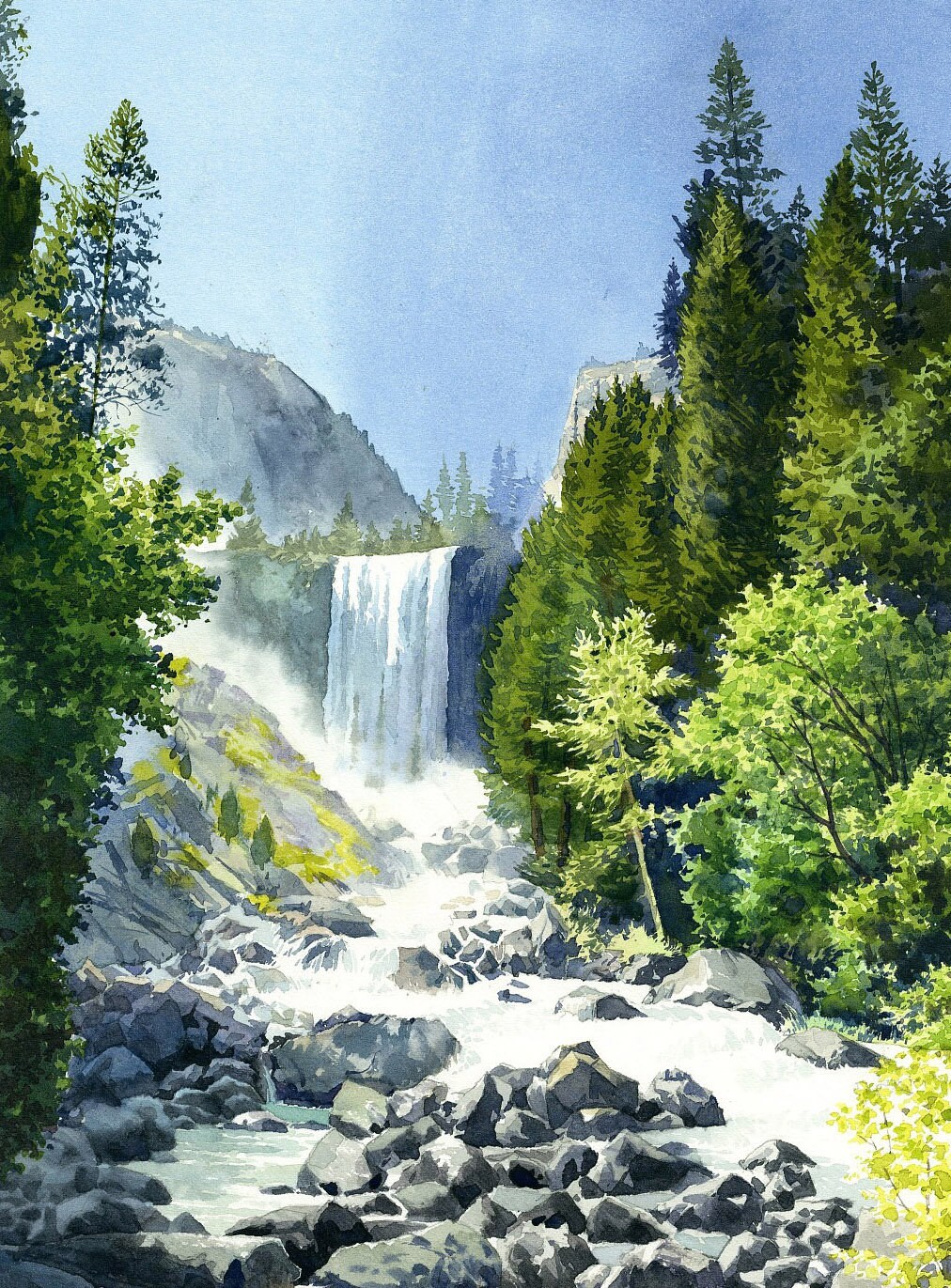 Custom landscape portrait Hand painted watercolor painting Etsy