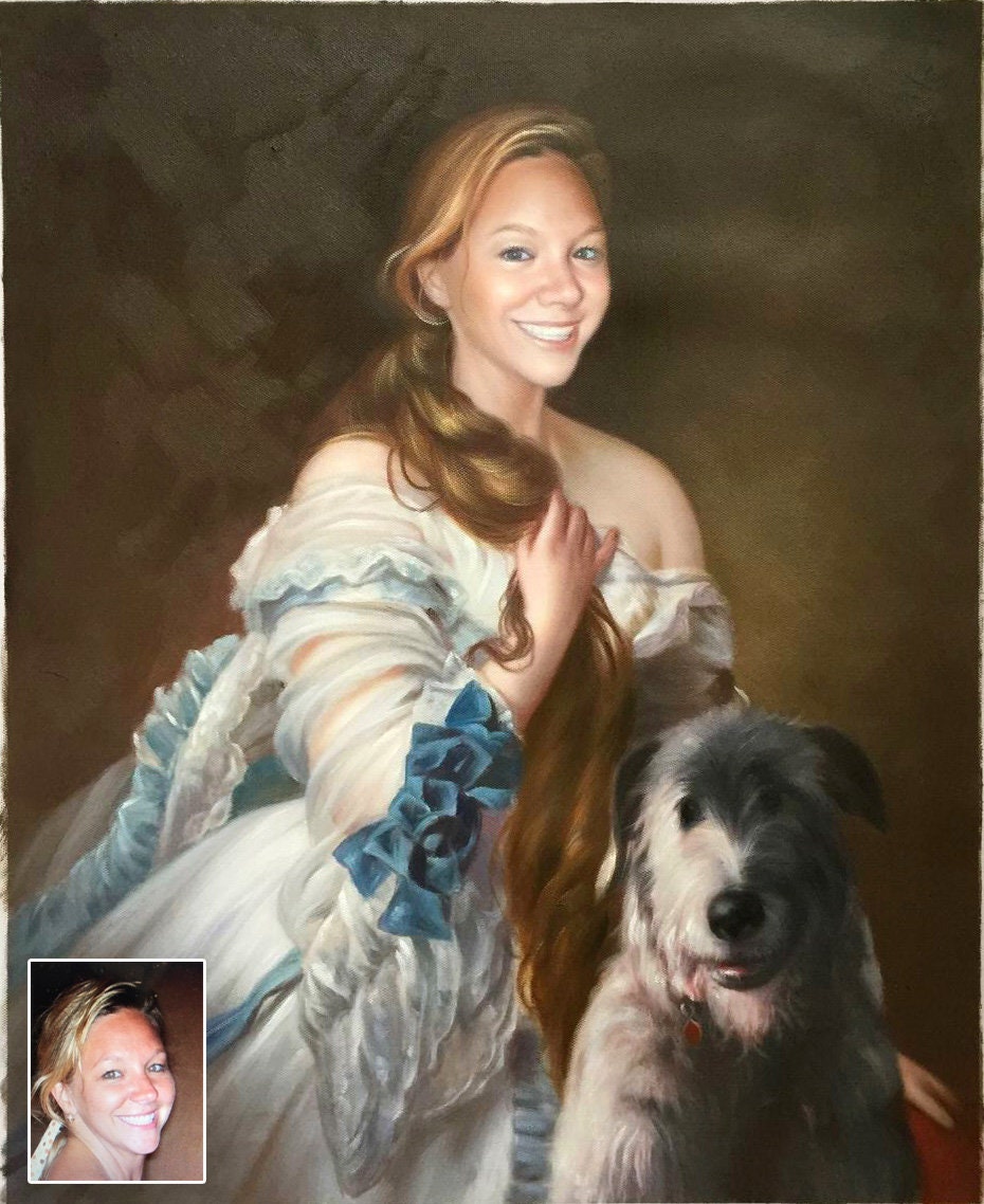 Custom oil portrait Hand painted oil painting Portrait on | Etsy