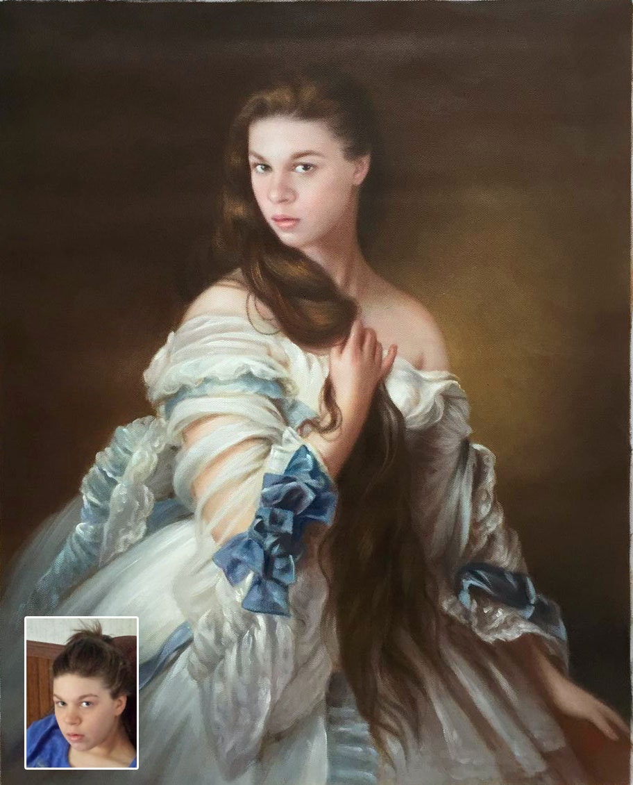 Custom Oil Portrait, Oil Painting Portrait, Hand Painted Oil Portrait ...