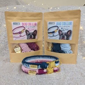 Make Your Own Dog Collar in Pink or Blue, Crafting Kits for Adults, Gifts for Dog Lovers
