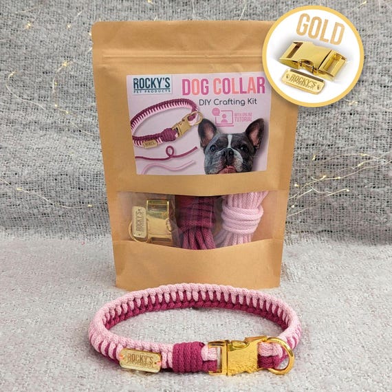 Machen Sie Ihr eigenes individuelles Hundehalsband DIY Kit - Pink & Gold,  Handgemacht von Ihnen Makramee Hundehalsband Erwachsene Bastelset,  Handwerk-Liebhaber-Geschenk fr Mdchen-Hund - Etsy.de