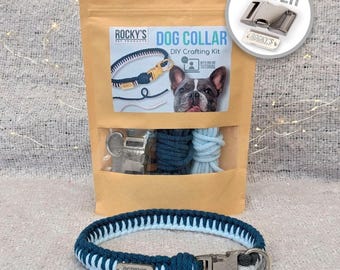 ボヘミアン風犬用首輪、パラコード®製ハンドメイド、本革またはバイオ