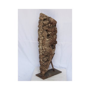 19th Century Indian Painted Pillar Bracket from Gujarat, Vintage Bracket On Stand