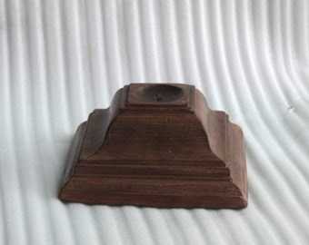 Kerzenständer aus Holz / handgefertigte indische Möbel / Heimdekoration / antiker indischer Tempelsäulensockel