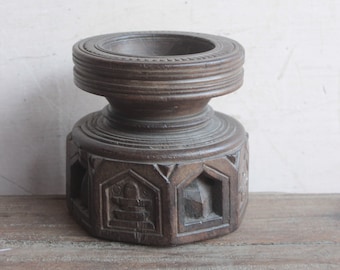 Vintage Wooden Seeder Reclaimed Candle Holder Home Decor, Деревянный подсвечник, Portacandele in legno, Houten kandelaar, Bougeoir en bois