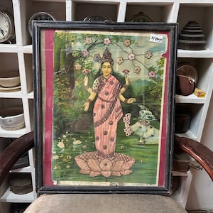 Lithographie Ravi Varma, travail du coton vintage Impressions Ravi Varma