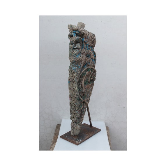 Old Painted Stone Elephant Statue From Gujarat - 19thC Old Painted Stone Elephant Statue From Gujarat - 19thC