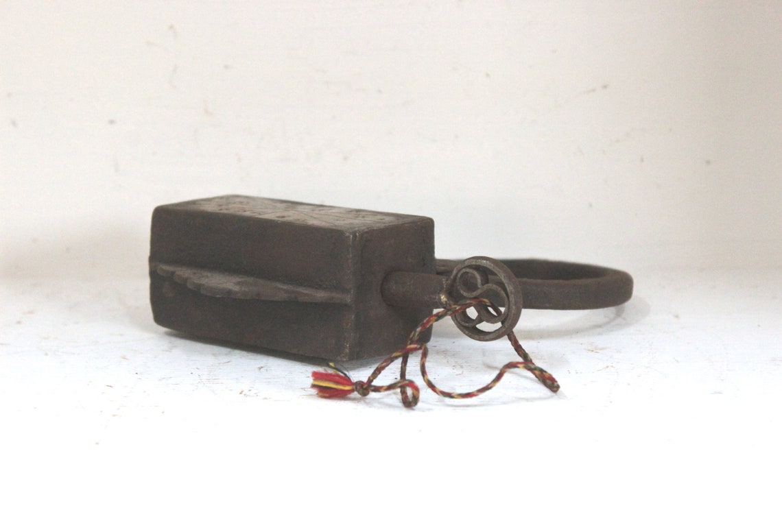 Antique Iron Brass Padlock With Key, Indian 1900s Lock - Etsy