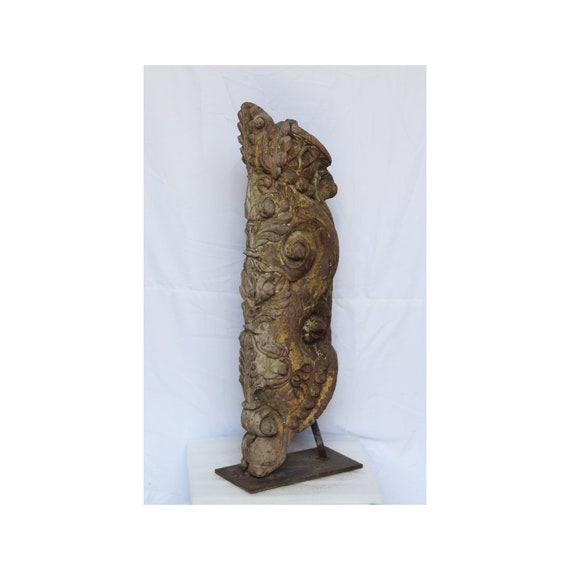 Carved Teak Elephant Lintel Panel From Gujarat - 19th Century Carved Teak Elephant Lintel Panel From Gujarat - 19th Century