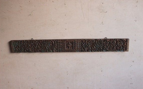 Vintage Grey Painted Indian Teak Shelf - Ca 1930 Vintage Grey Painted Indian Teak Shelf - Ca 1930
