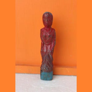 Wooden Lady Figure Old Vintage Rare Decorative Collectible