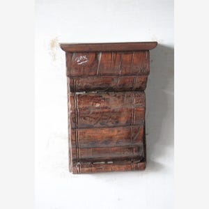 Handcrafted Vintage Wooden Wall Hanging Shelf