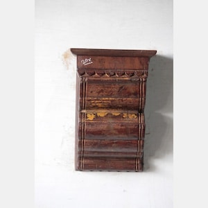 Handcrafted Vintage Wooden Wall Hanging Shelf