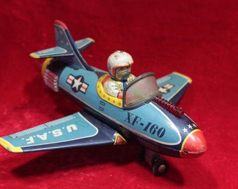 ビンテージブリキおもちゃ 希少なアメリカ空軍 XF-160 航空機モデル