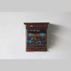 Handcrafted Vintage Wooden Wall Hanging Shelf