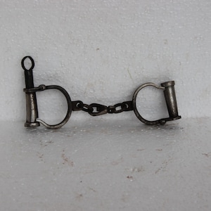 Iron Lock Handcuff Old Vintage Antique Decorative Collectible