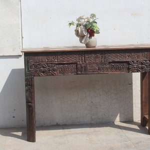 Consoletafel, snijtafel, houten bijzettafel, woonkamertafel, houten dressoir