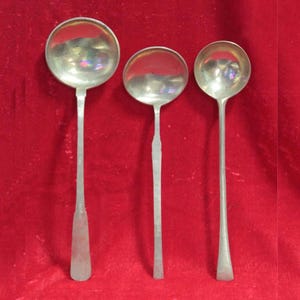 Set of 3 Vintage Brass Ladle, Kitchen Utensils, Mid Century, Brass Utensils