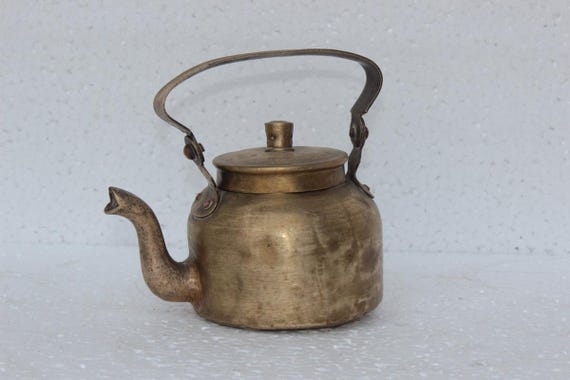 手作りインド製真鍮ケトル - 1900年代アンティークティーポット