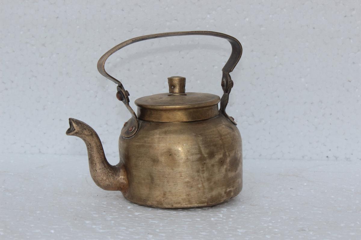 手作りインド製真鍮ケトル - 1900年代アンティークティーポット