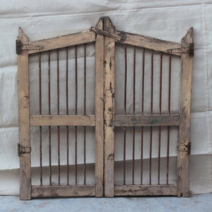 Wooden painted teak dog gate/ Garden gate/ small iron grill door/ Barn door/ Farm door/ Toddlers gate/ Fence wooden lawn gate patio
