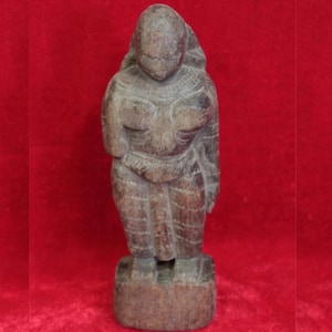 Wooden Doll Female Figure Old Vintage Antique Rare Carved Home Decor