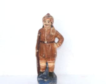 Terracotta Clay Watchman Statue – Vintage Style Decor, Halloween Figurine, Rustic Handcrafted Gift