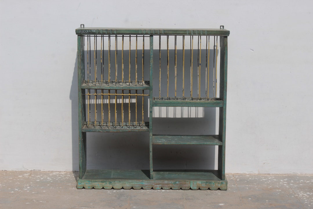 Vintage Indian Wall Rack, Rustic Wooden Old Kitchen Rack, Bathroom Rack ...