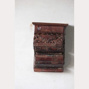 Handcrafted Vintage Wooden Wall Hanging Shelf