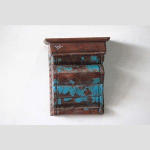 Handcrafted Vintage Wooden Wall Hanging Shelf