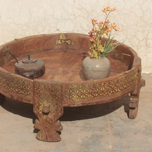 Nachttisch, Couchtisch in der Mitte, runder Gartentisch, Pflanzgefäße, niedriger Hocker zum Sammeln, Beistelltisch aus Teakholz