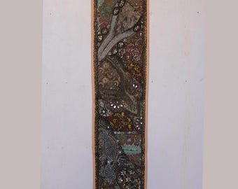 Handbestickter Wandbehang - Patchwork Wanddeko