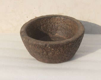 Indian Stone Bowl Planter, Kharal Stone Spices Grinder, Stone Pot Bowl