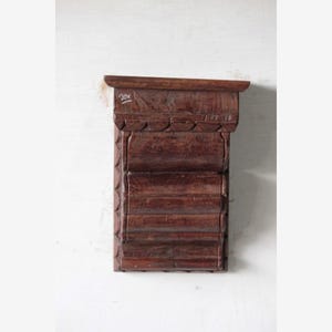 Handcrafted Vintage Wooden Wall Hanging Shelf