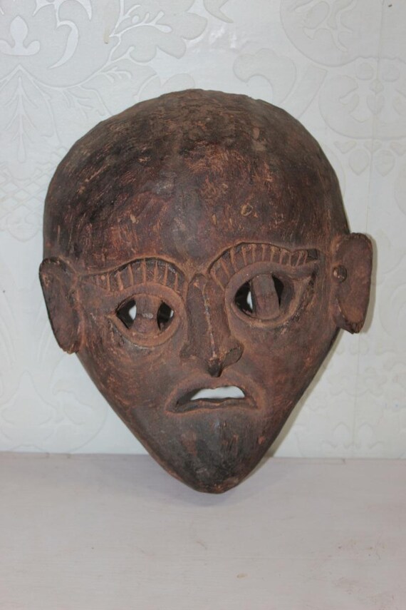 Wooden Wall Mask Antique Vintage Old Style Decorative Halloween Gifts