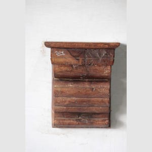 Handcrafted Vintage Wooden Wall Hanging Shelf