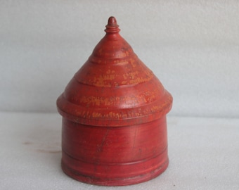 Houten tikkadoos, Tikka Bindi etnische houten doos kabeljauw, Pooja Box antiek decor verzamelobject, persoonlijke doos, tafeldecor, sieradendoos, verzamelobjecten
