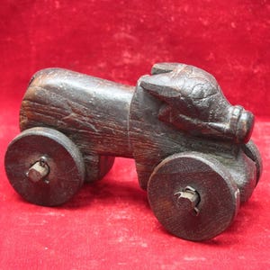 Wooden Nandi Figure Toy Carved Vintage Indian Home Decor Collectible