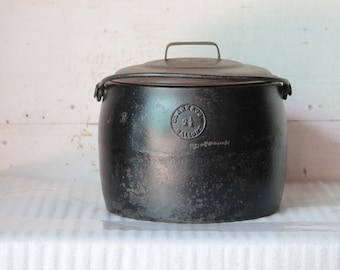Old Vintage and Half Gallons Cast Iron Pot Antique Decor