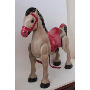Iron Tin Toy Horse Old Vintage Antique Newly Painted Home Decor Collectible