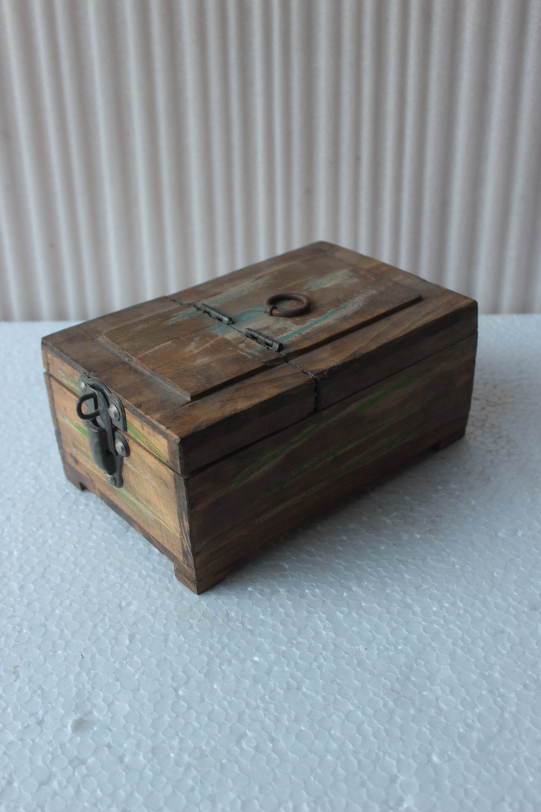 Old Indian Shaving Box Reclaimed Mirror Box Antique Etsy