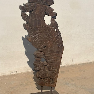 Antique wooden carved bracket panel, Antique wooden bracket, Vintage wooden panel, Rustic Wall Brackets, Teak wood carved wall decor
